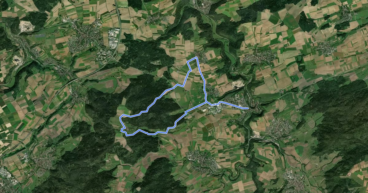 Маршрут Kirchberg-Rundweg на спутниковом снимке