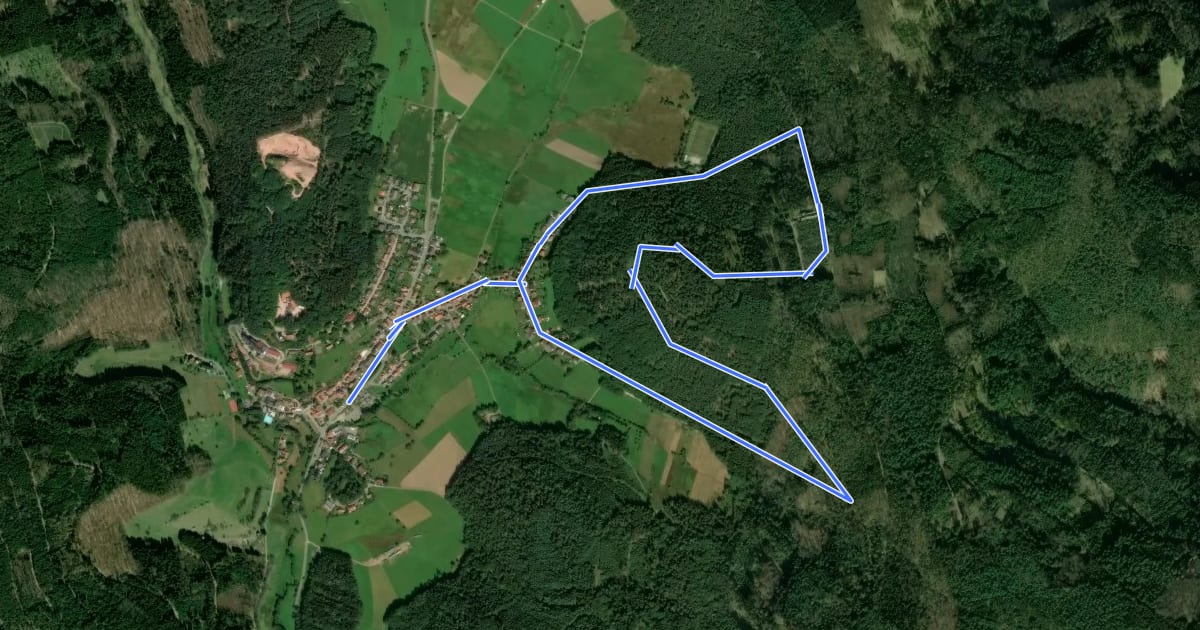 Маршрут Kirchberg-Weg на спутниковом снимке