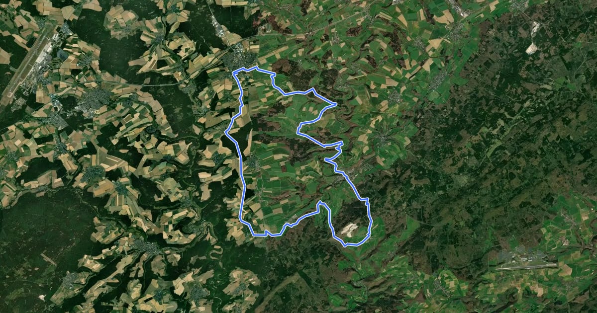 Маршрут Kirchberger Rad-Aktiv-Route на спутниковом снимке
