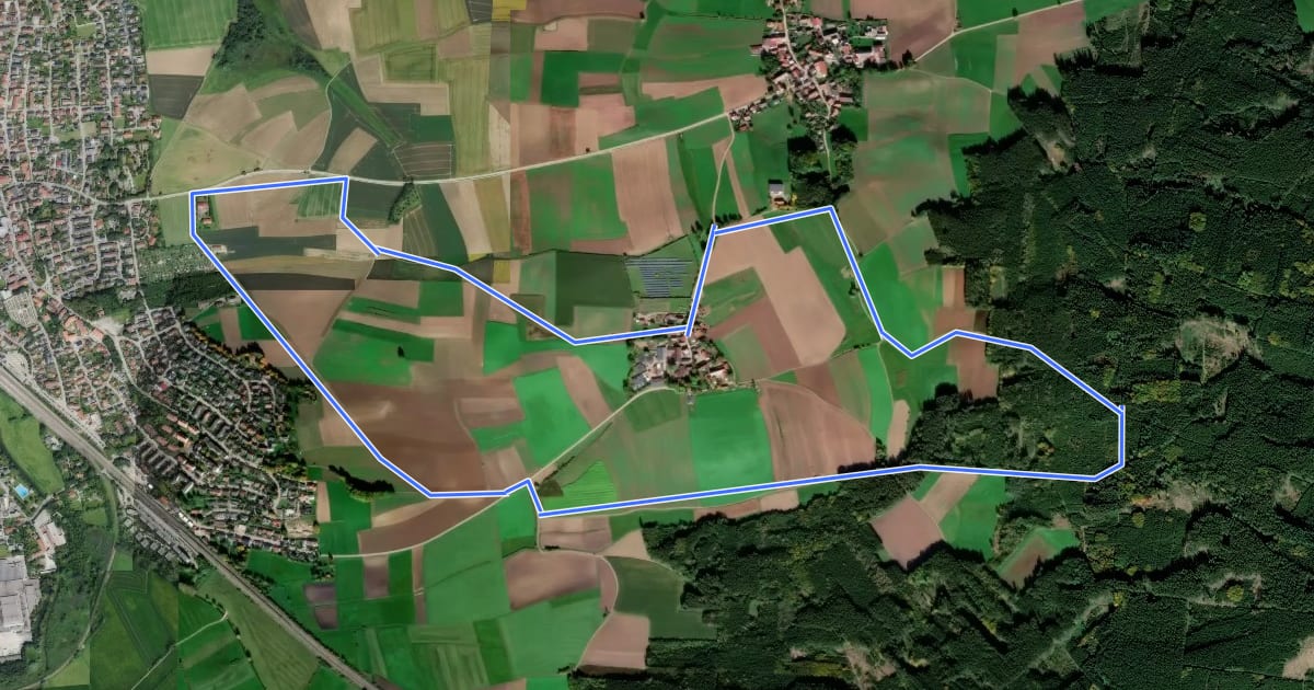 Маршрут Kirchbergweg на спутниковом снимке