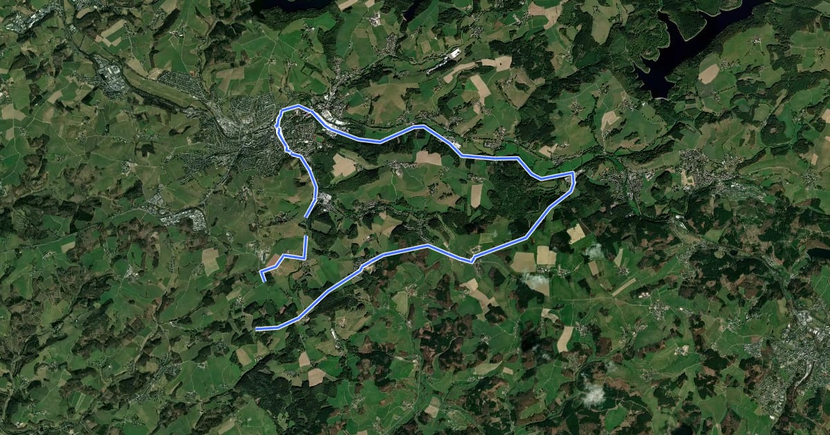 Маршрут Kirchdorfradweg Wipperfürth Route 2 на спутниковом снимке