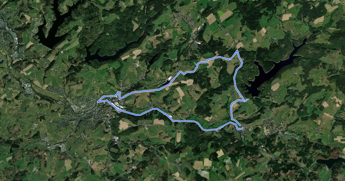 Маршрут Kirchdorfradweg Wipperfürth Route 3 на спутниковом снимке