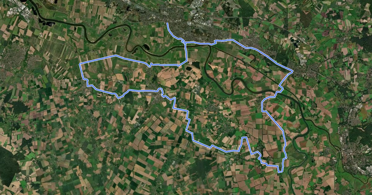 Маршрут Kirchen-Radweg на спутниковом снимке