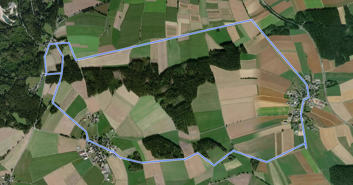 Маршрут Kirchenlamitz - Rundweg "Kartoffel-Erlebnispfad" на спутниковом снимке