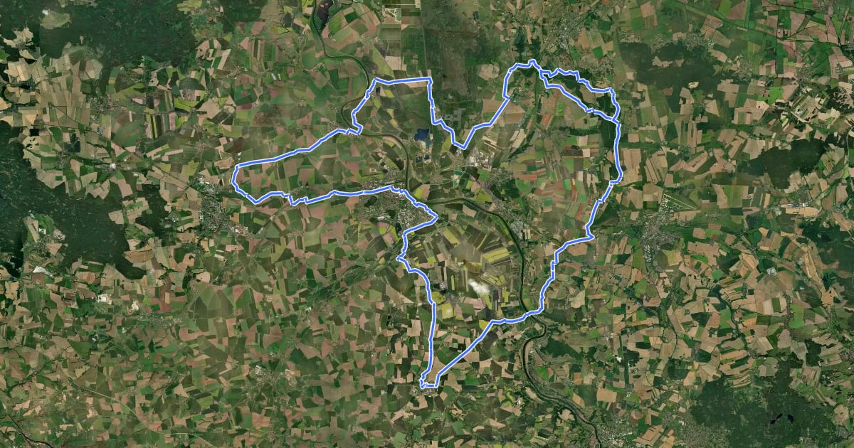 Маршрут Kirchenradweg на спутниковом снимке