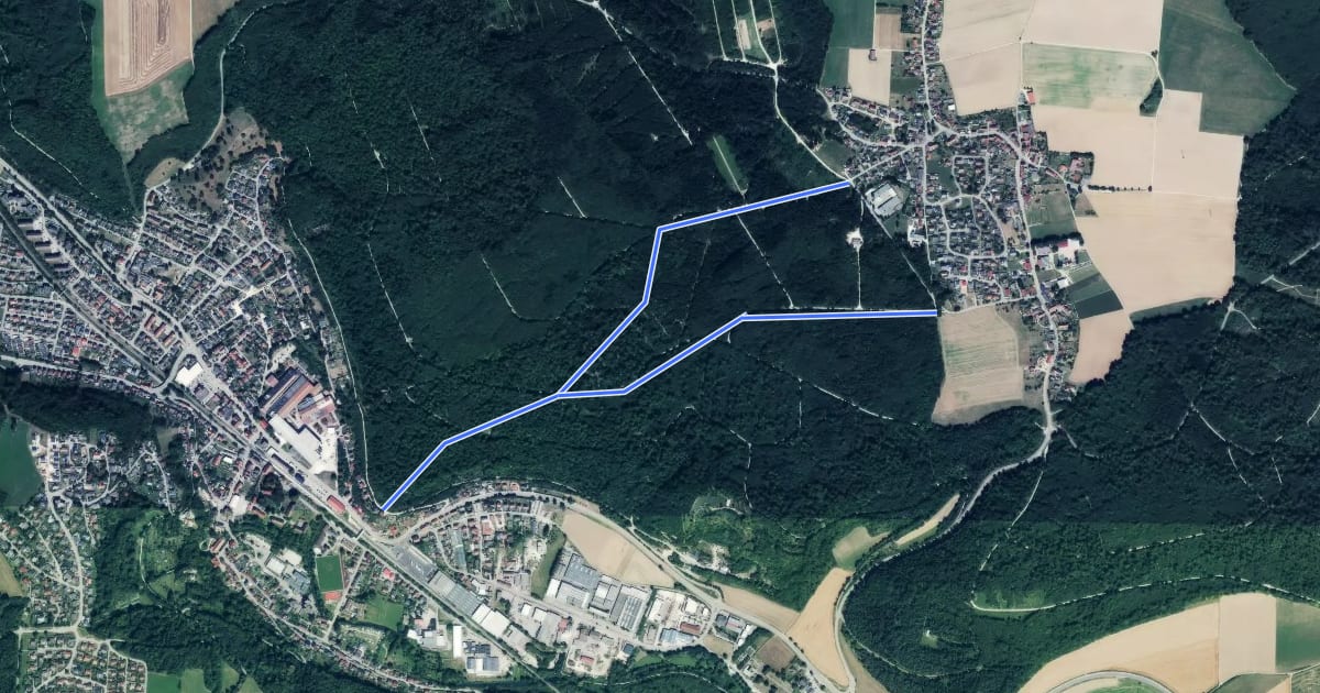 Маршрут Kirchenweg на спутниковом снимке