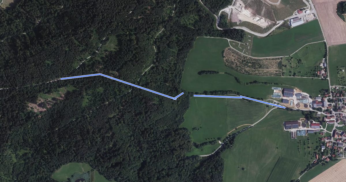 Маршрут Kirchenweg на спутниковом снимке
