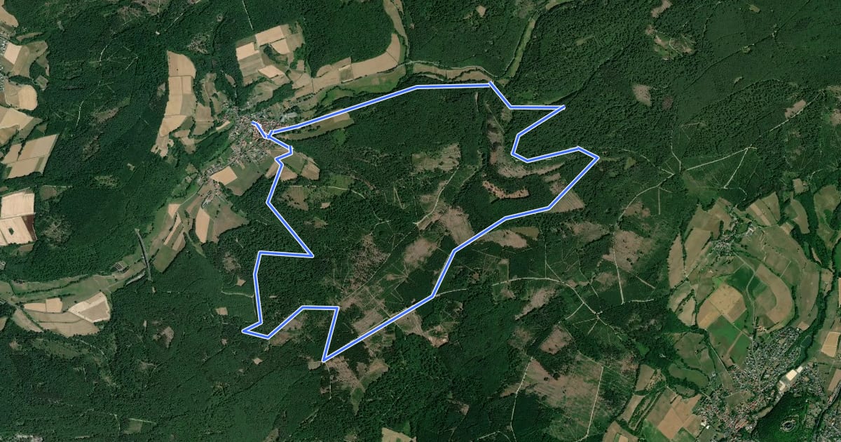 Маршрут Kirchhöfer Rundweg K1 на спутниковом снимке