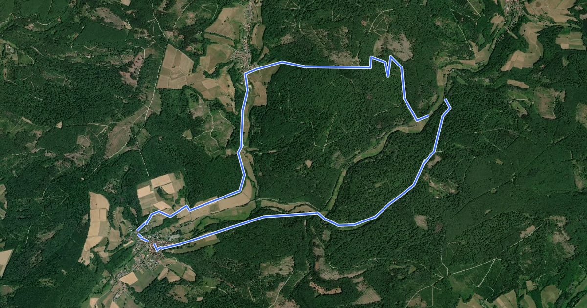 Маршрут Kirchhöfer Rundweg K2 на спутниковом снимке