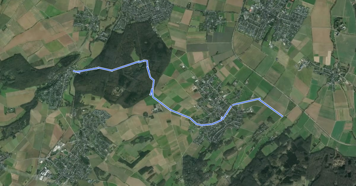 Маршрут Kirchheim (73) - Kreuzweingarten (75) на спутниковом снимке