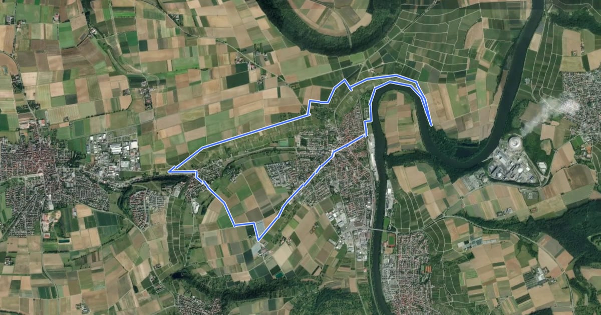 Маршрут Kirchheimer Wanderweg на спутниковом снимке