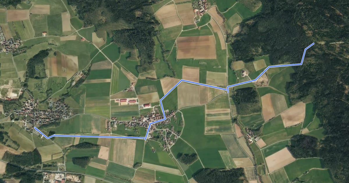 Маршрут Kirchröttenbach – Frankenweg на спутниковом снимке
