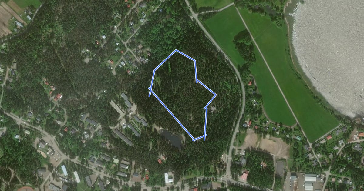 Маршрут Kirkkovuoren luontopolku на спутниковом снимке