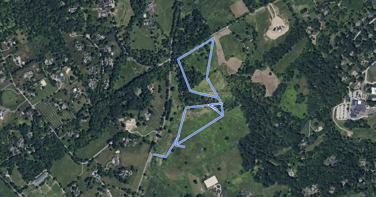 Маршрут Kirkwood Preserve - Northside Loop на спутниковом снимке