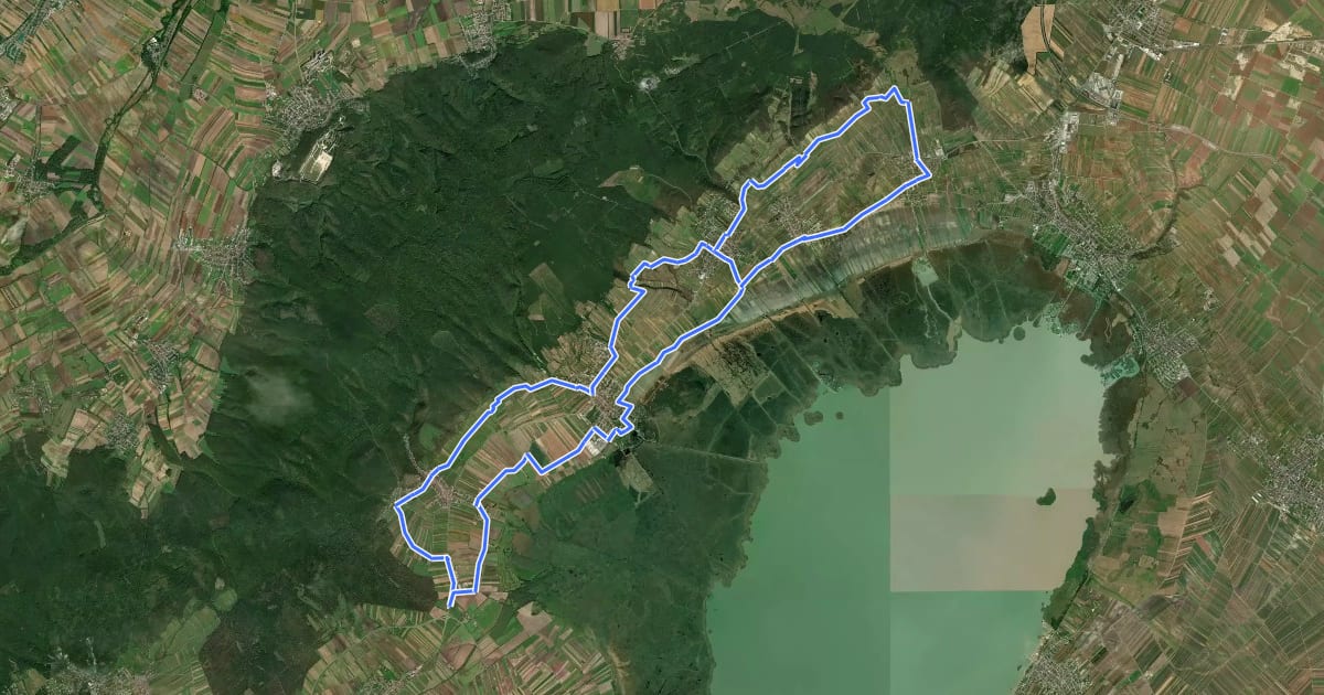 Маршрут Kirschblütenradweg на спутниковом снимке