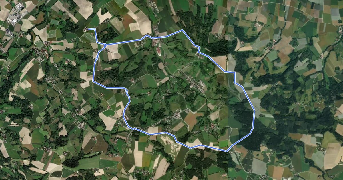 Маршрут Kirschblütenweg на спутниковом снимке