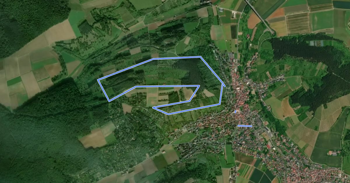 Маршрут Kirschenweg на спутниковом снимке