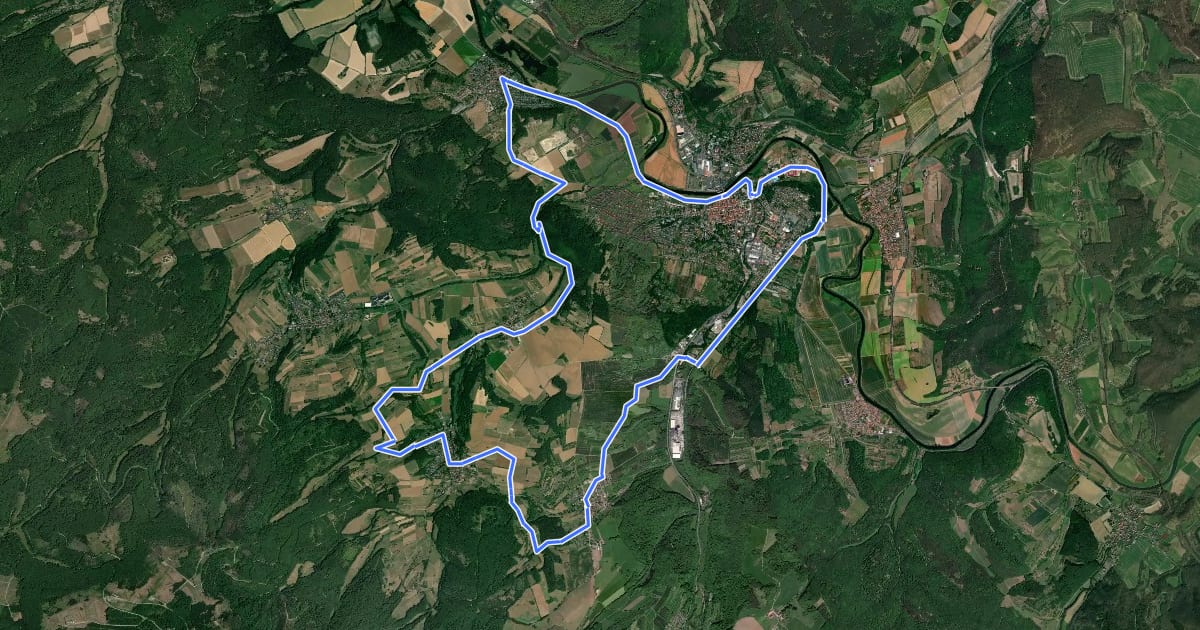 Маршрут Kirschradweg на спутниковом снимке