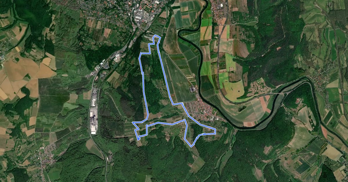 Маршрут Kirschwanderweg 1 на спутниковом снимке