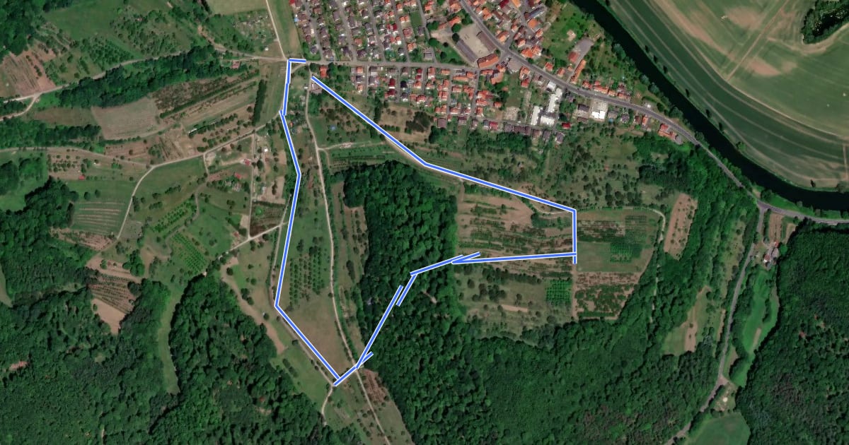 Маршрут Kirschwanderweg 2 на спутниковом снимке