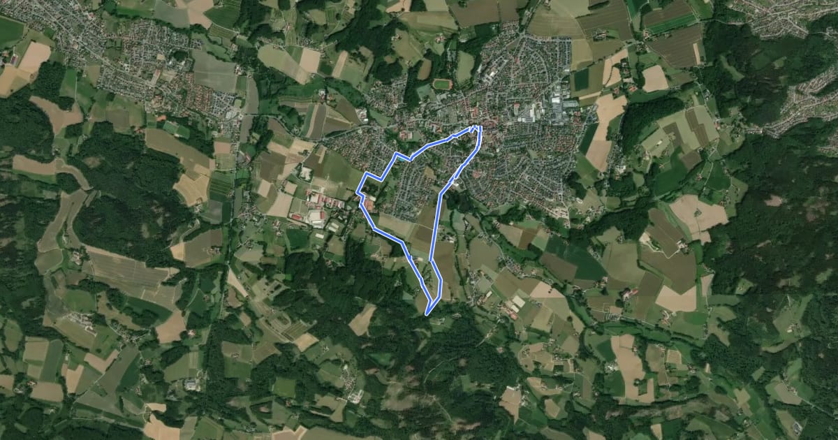 Маршрут Kirschweg 1 на спутниковом снимке