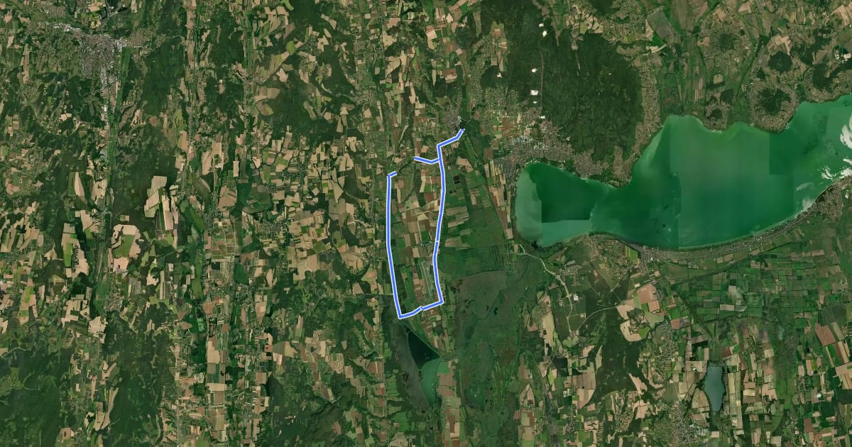 Маршрут Kis-Balaton kiskör Hévízről (Kék B) на спутниковом снимке