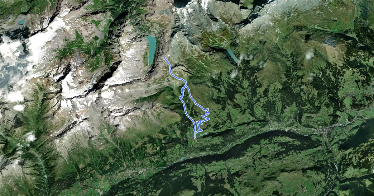 Маршрут Kistenpass на спутниковом снимке
