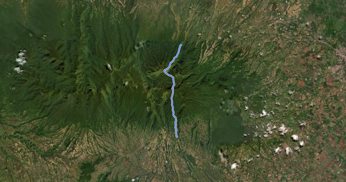 Маршрут Kitanglad Dulang-Dulang Double Traverse на спутниковом снимке