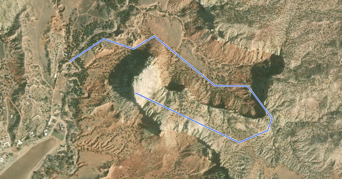 Маршрут Kitchen Mesa Trail на спутниковом снимке