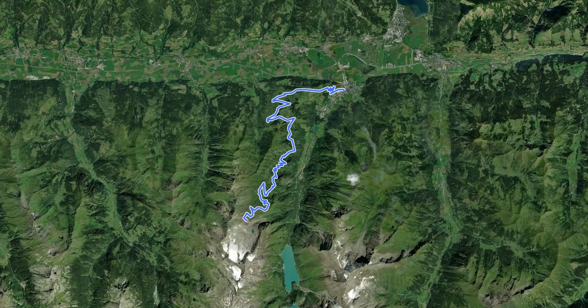 Маршрут Kitzsteinhorn на спутниковом снимке