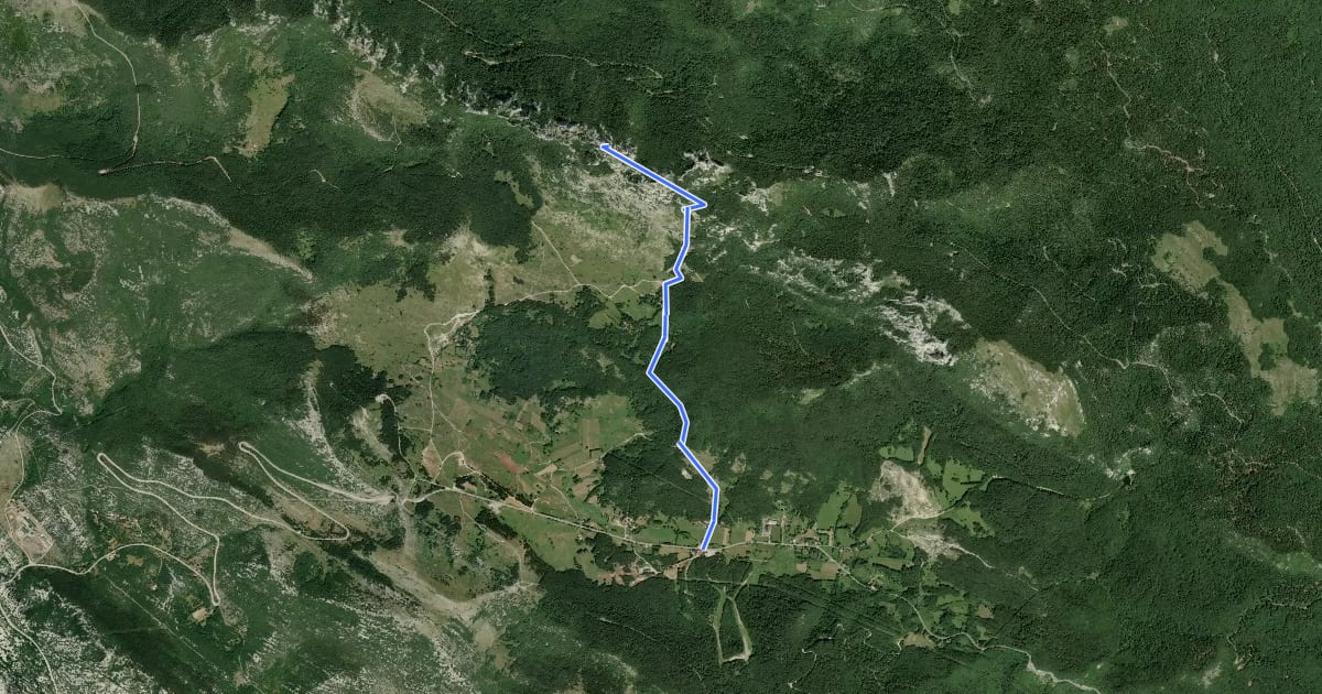 Маршрут Kiza od Baških Oštarija на спутниковом снимке