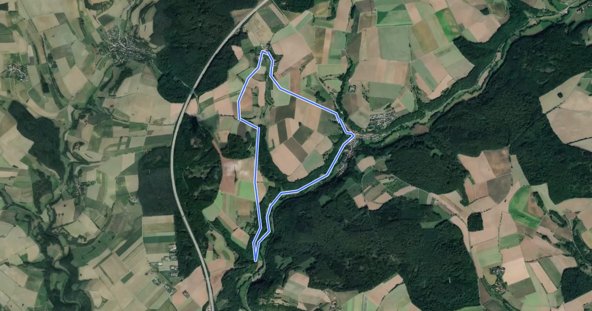 Маршрут KJ10 Unterkessach-Volkshausen-Rundweg на спутниковом снимке