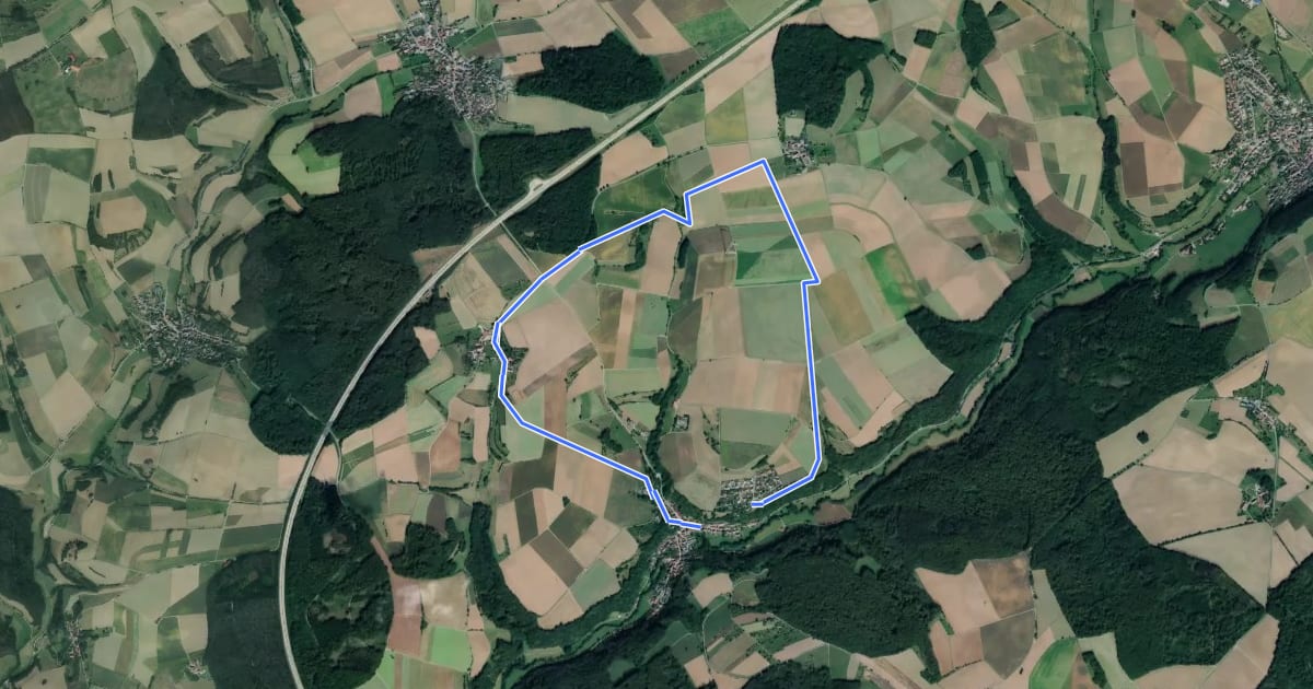 Маршрут KJ11 Unterkessach-Weigental-Volkshausen-Rundweg на спутниковом снимке