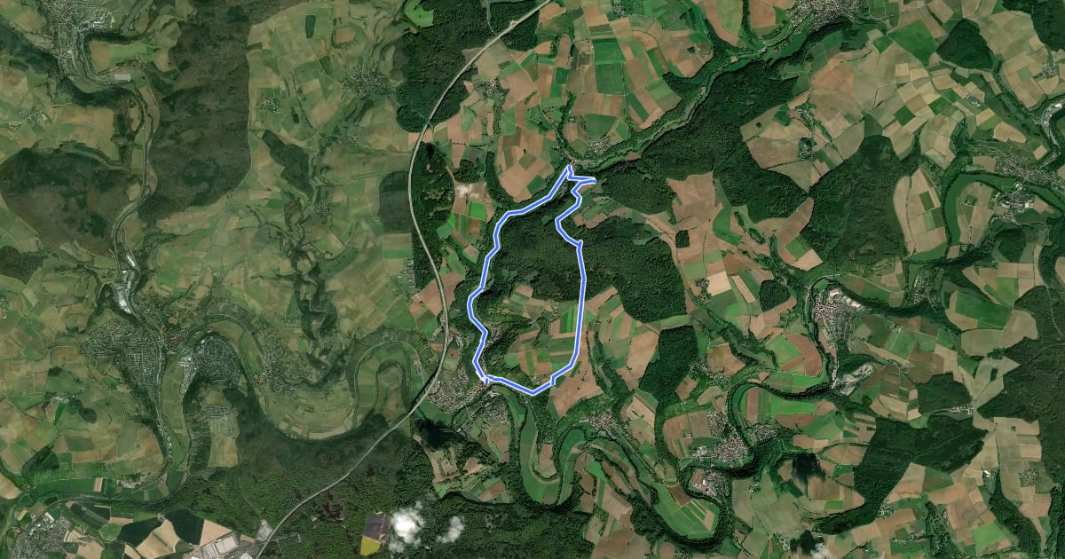 Маршрут KJ13 Widdern-Unterkessach-Rundweg на спутниковом снимке