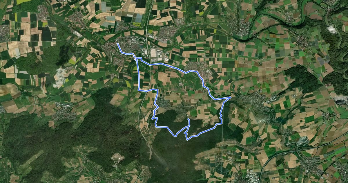 Маршрут KJ4 In der Heimat von Mörike und Brettacher Apfel на спутниковом снимке