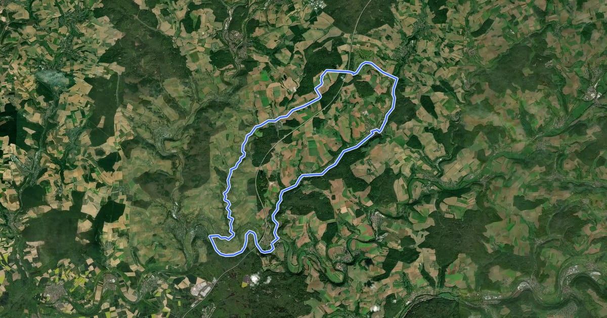 Маршрут KJ5 Seitentäler der Jagst на спутниковом снимке