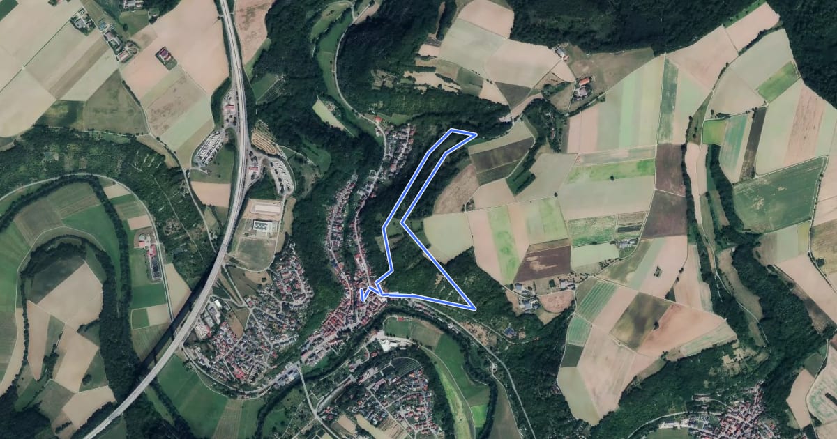 Маршрут KJ9 Schlossberg-Rundweg на спутниковом снимке