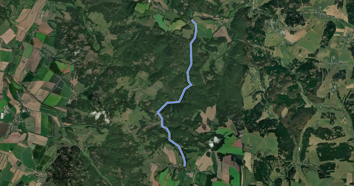 Маршрут Kladky, křiž., napojení na 5032 - Balatkův Mlýn на спутниковом снимке