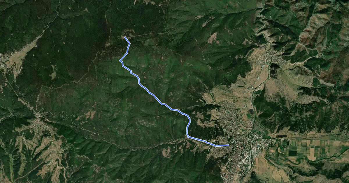 Маршрут Kladova hut - Velingrad на спутниковом снимке