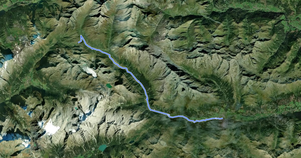 Маршрут Klammljoch – Defereggental на спутниковом снимке
