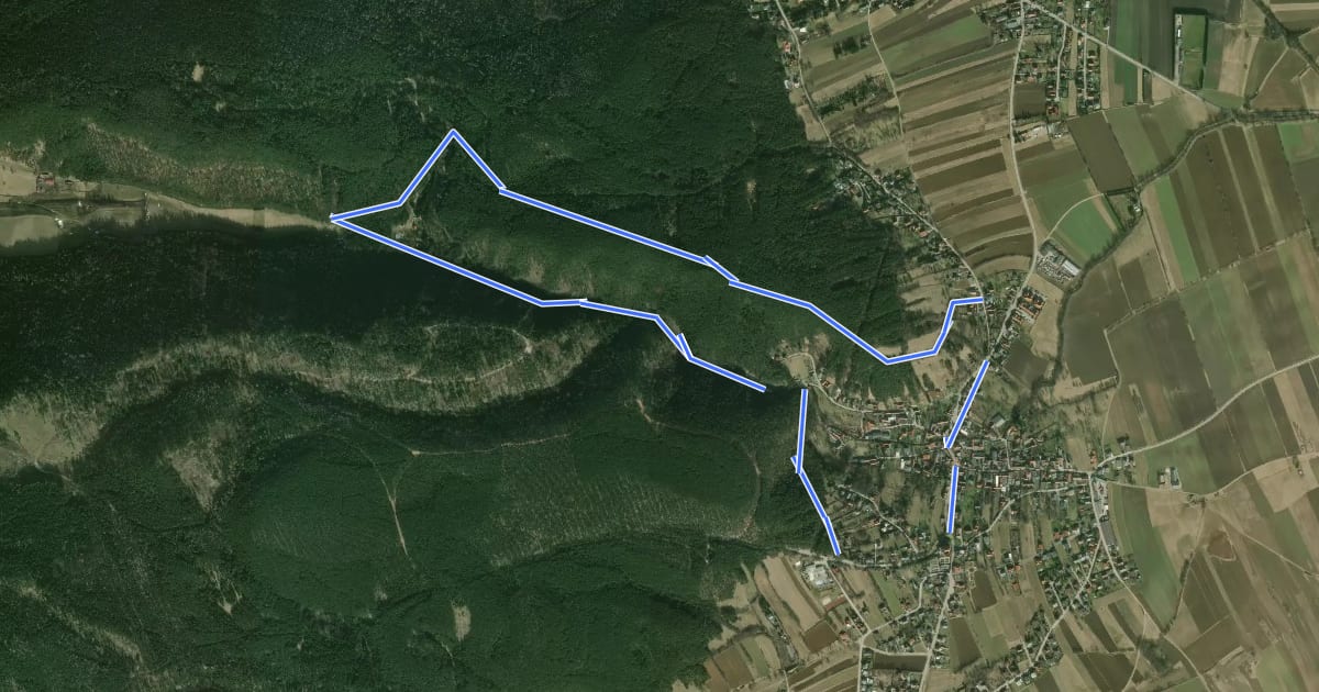 Маршрут Klammrunde klein (1b) на спутниковом снимке