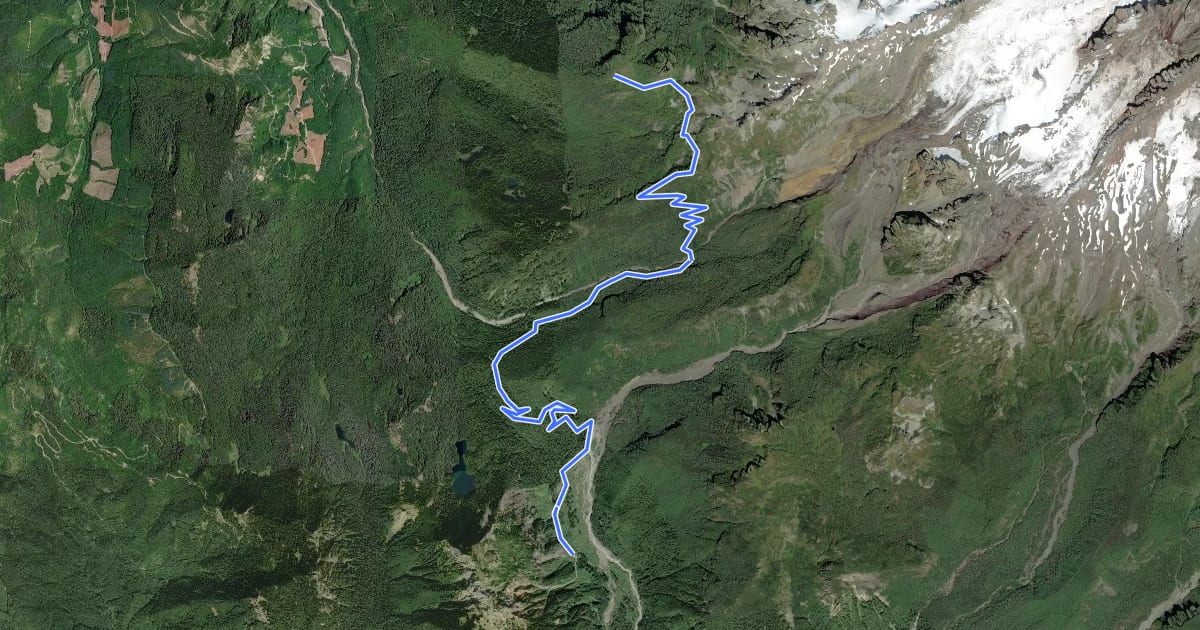 Маршрут Klapatche Park Trail на спутниковом снимке