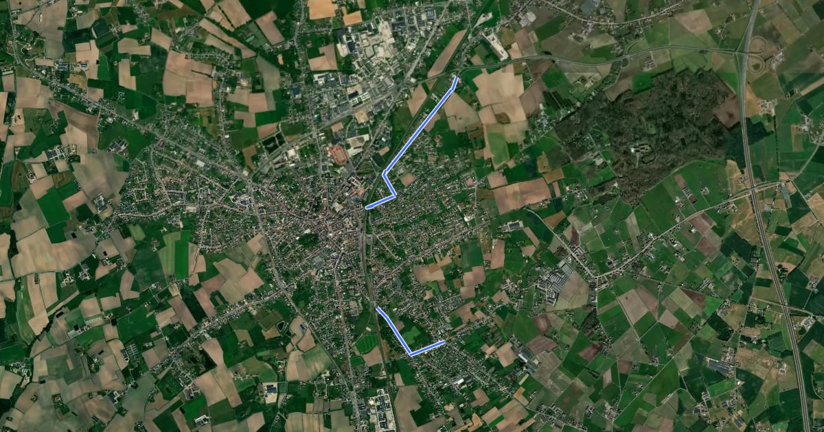 Маршрут Klavertje 4 route на спутниковом снимке