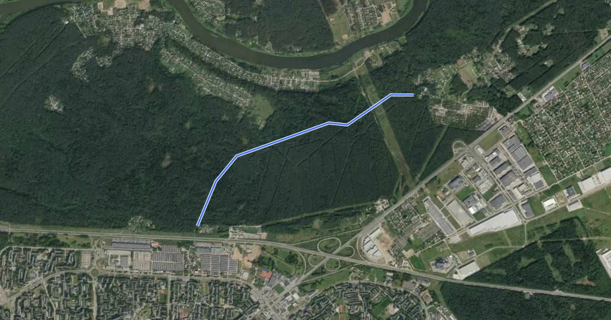 Маршрут Kleboniškio miško pėsčiųjų-dviračių takas на спутниковом снимке