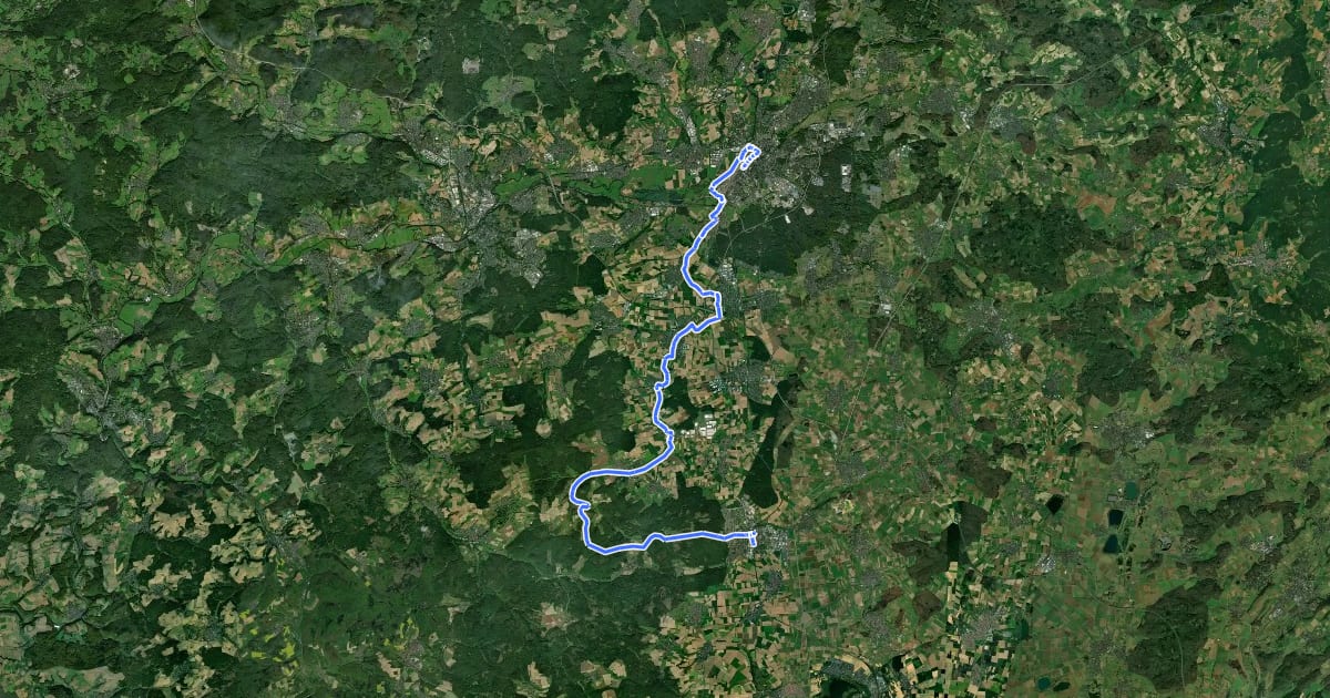 Маршрут Kleebachtal-Radweg на спутниковом снимке