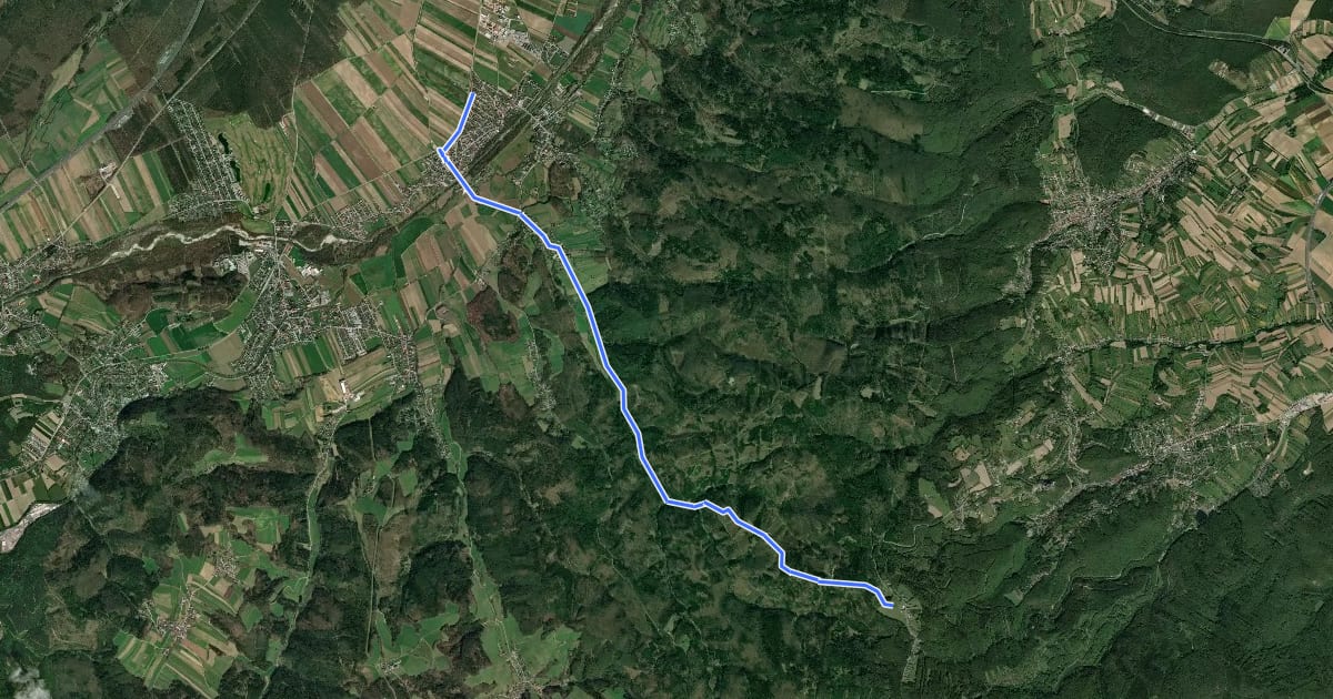 Маршрут Klein Wolkersdorf (Bhf) - Ofenbach - Mehlberleiten - Rosalienkapelle на спутниковом снимке