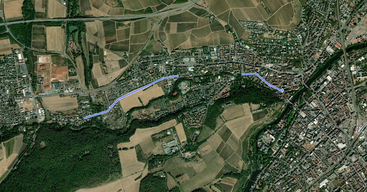 Маршрут Kleinbahn-Anschlussweg на спутниковом снимке
