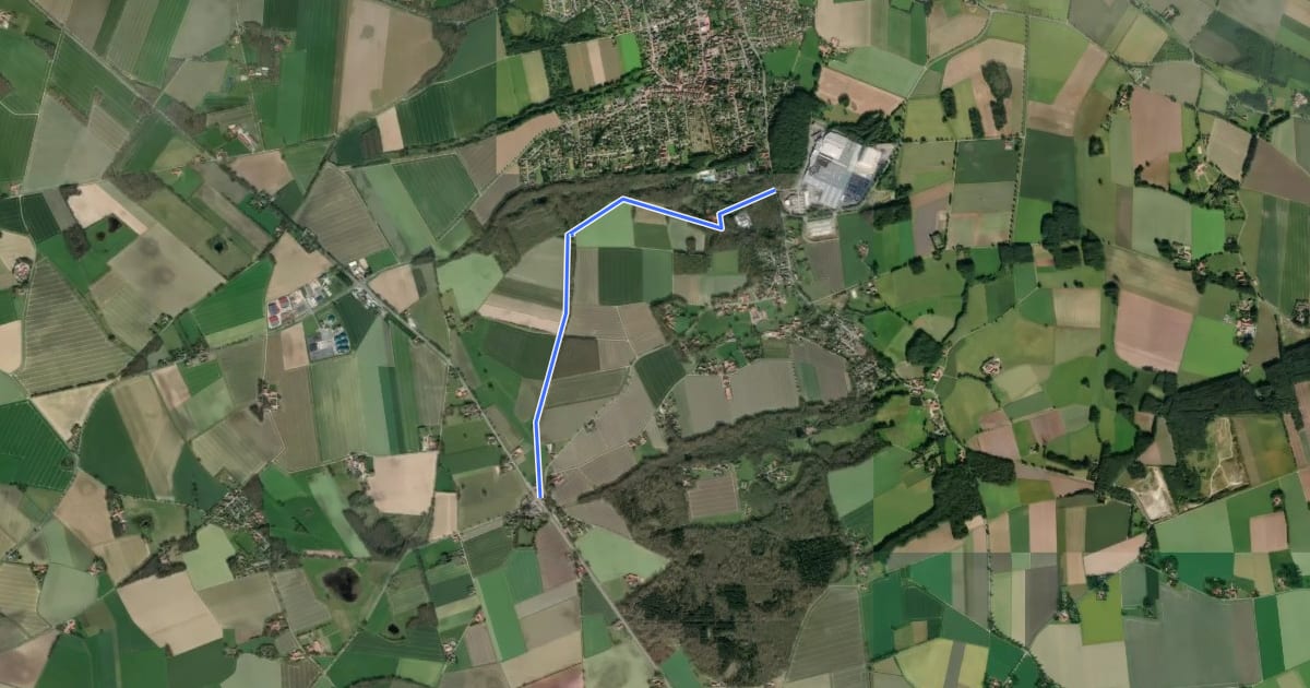 Маршрут Kleinbahnweg на спутниковом снимке