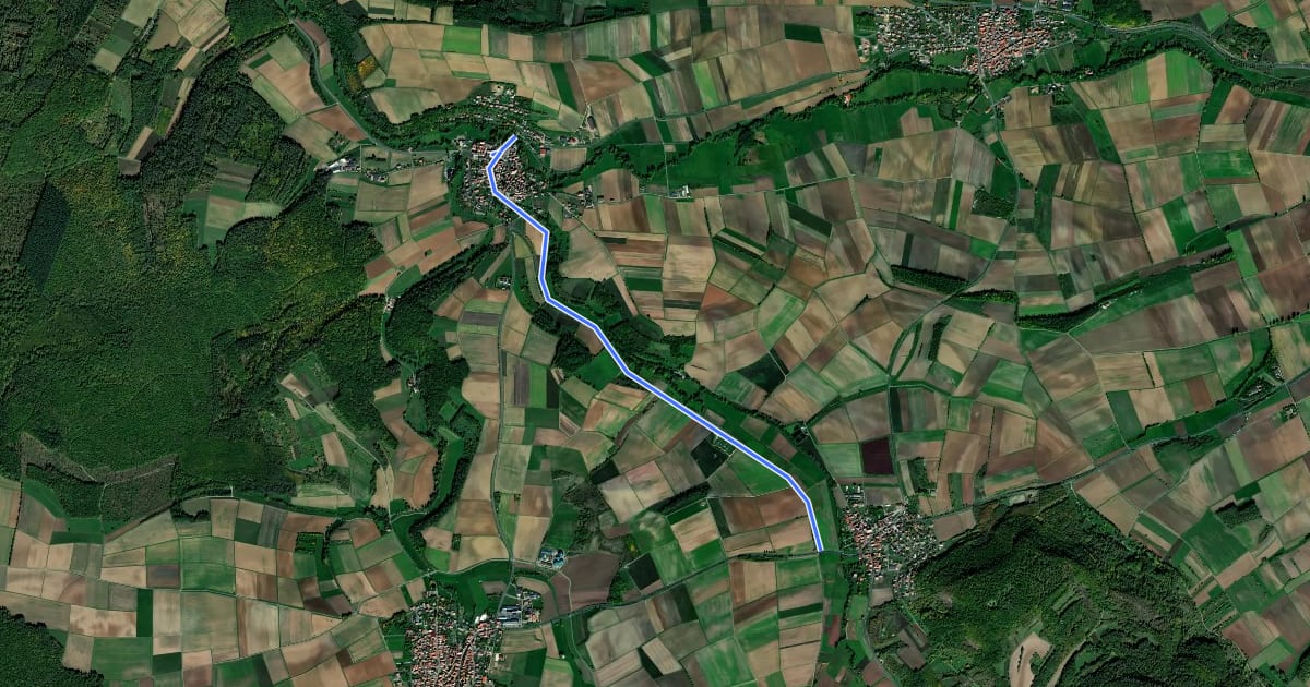 Маршрут Kleinbardorf West - Kleineibstadt на спутниковом снимке
