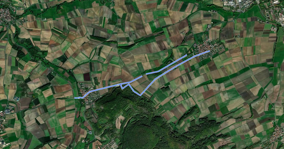 Маршрут Kleinbardorf West - Merkershausen на спутниковом снимке